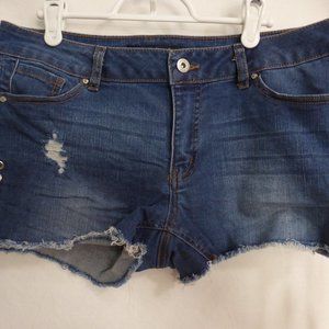WAX JEAN LA, l, large, blue denim shorts, GUC